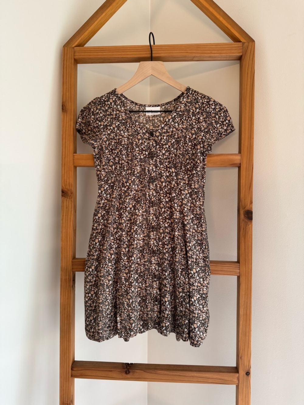 GAP Brown Floral Short-Sleeve Casual Dress